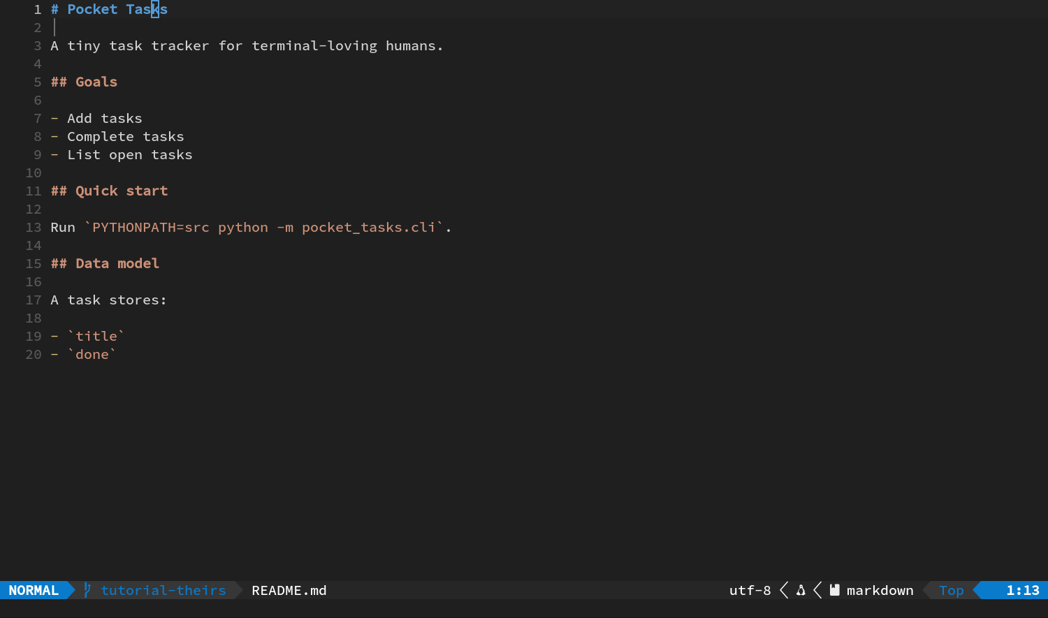 重新读取 tutorial-theirs 的共同基线 README